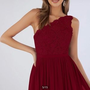 Burgandy one shoulder dress